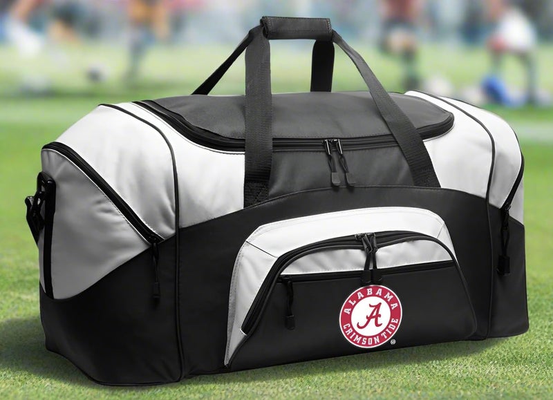 Broad Bay University of Alabama Duffel Bag - Large Bama Suitcase Travel Duffle or Sports Gear Gym Bag (Alabama Circle Logo - Red) (Alabama Round Logo - Black) - Image 2